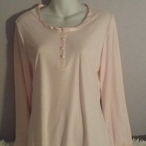 Classic Elements Woman Pajama Top Soft  Pink Size S (6-8) Vintage